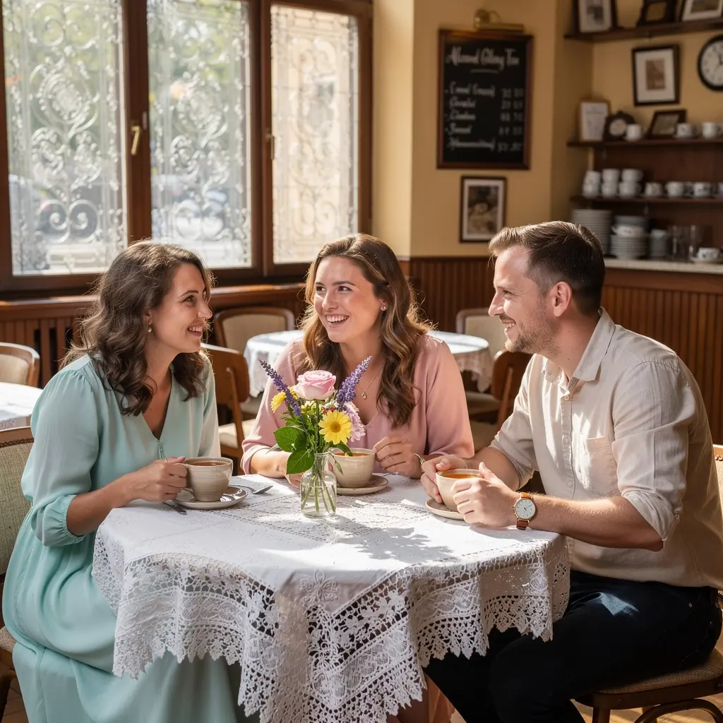 Frissítő mandulás tea gőze, amely a virágos jegyeket idézi.