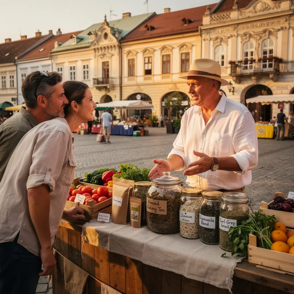 Teázási pillanat, ahol a mandulás és marcipános ízek harmóniája érvényesül.