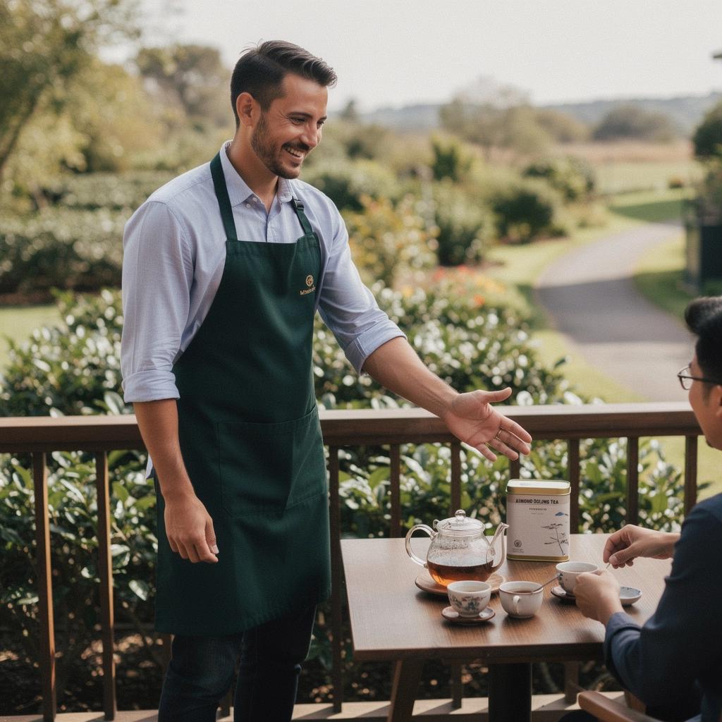 Kávéscsésze tele aromás oolong teával, mellette mandulás édességgel díszítve.